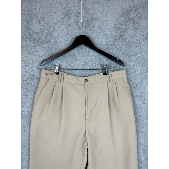 Greg Norman Pants Mens Size 36x32 Beige Golf Chino Performance %100 Polyester - Picture 3 of 16